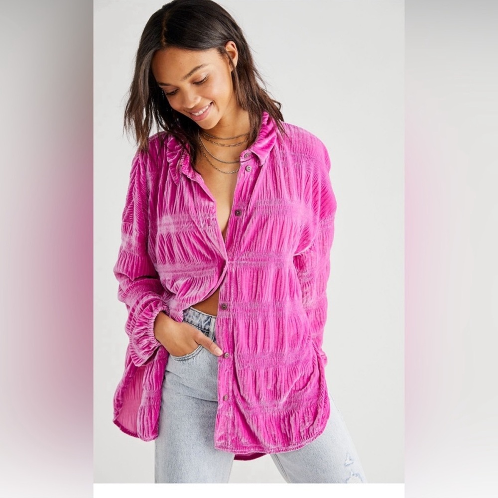 Free People my best velvet tunic button down